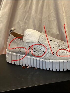 bernie mev. White Perforated Slip-On Flats